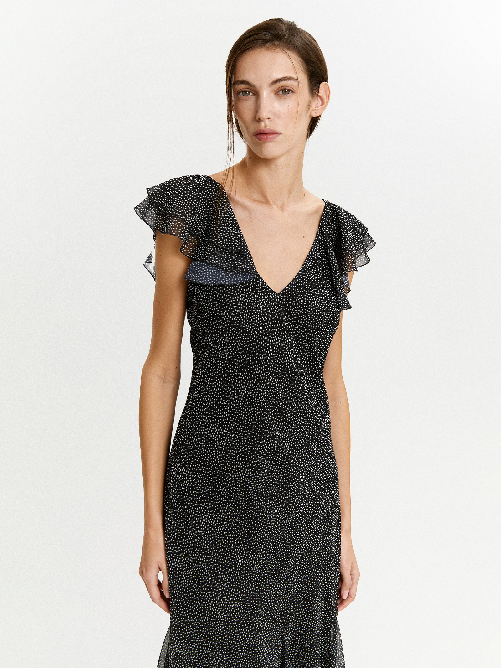 Платье приталенное с принтом